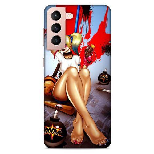 Samsung Galaxy S21 Uyumlu Kılıf Harley Quinn (37) Silicone Cover Lavanta gül