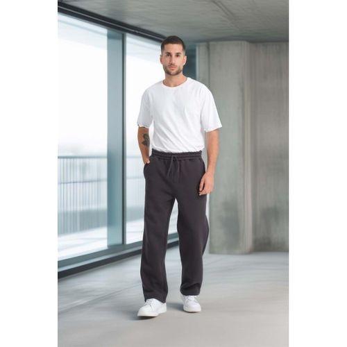 Baggy Kalıp 3 İplik Şardonlu Erkek Eşofman Altı - Füme