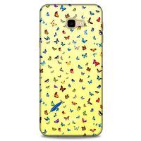 Samsung Galaxy J4 Plus Kılıf Kelebek Etkisi (14) Lansman Kılıf Kırmızı Krem