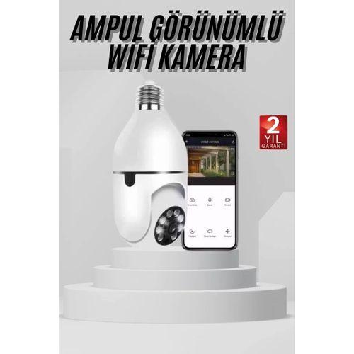 Wifi Güvenlik Kamerası 360 Derece Dönebilen Harekete Duyarlı Gece Görüşlü Ampul