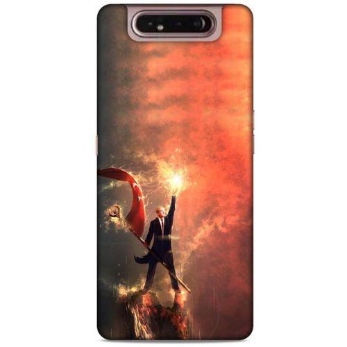 Samsung Galaxy A80 Kılıf Atatürk (44) Tough Armor Kılıf Alev Kırmızı