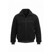 İçi Astarlı Şerit Detaylı Peluş Erkek Mont - Siyah