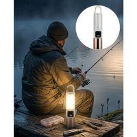 Çok Amaçlı Kamp Feneri Usb Şarjlı Çift Işık Kaynaklı Güç Ekranlı Led Aydınlatma