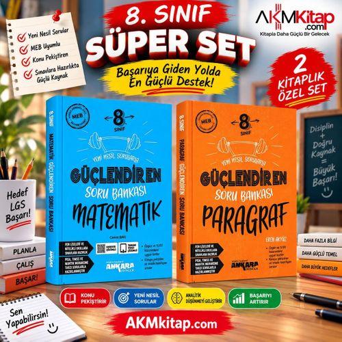 Ankara Yayıncılık 8.Sınıf Matematik ve Paragraf Soru Bankası Seti 2 Kitap
