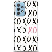 Samsung Galaxy A52 Kılıf HD Baskılı Kılıf - XOXO + Tam Ekran Koruyucu