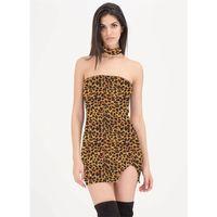 B101427 Leopar Desenli Elbise
