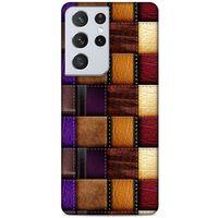Lopard Samsung Galaxy S21 Ultra Uyumlu Kılıf Patchwork (13) Silikon Kap