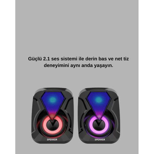 Rgb Led Aydınlatmalı Bilgisayar Oyun Hoparlör Sistemi