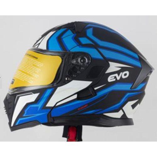 SEVGENT Kask Çenesi Açılır Gözlüklü Evo Mavi-Siyah-Beyaz 90606 -L-