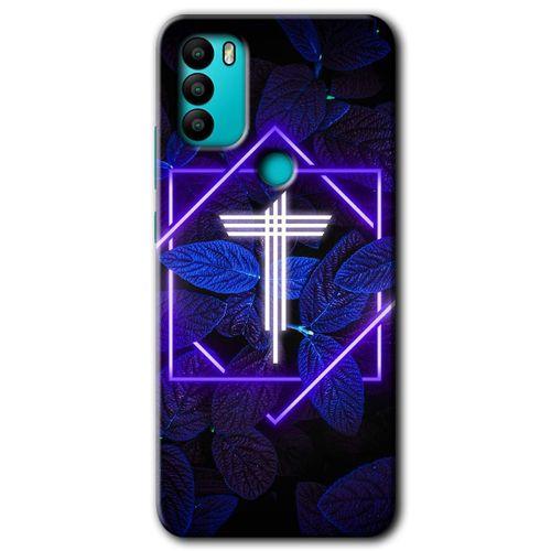 Potkal Hediye Fabrikası General Mobile GM 21 Plus Kılıf HD Desen Baskılı Arka Kapak - Dark Neon Yaprak T Harfi