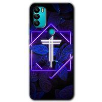 Potkal Hediye Fabrikası General Mobile GM 21 Plus Kılıf HD Desen Baskılı Arka Kapak - Dark Neon Yaprak T Harfi