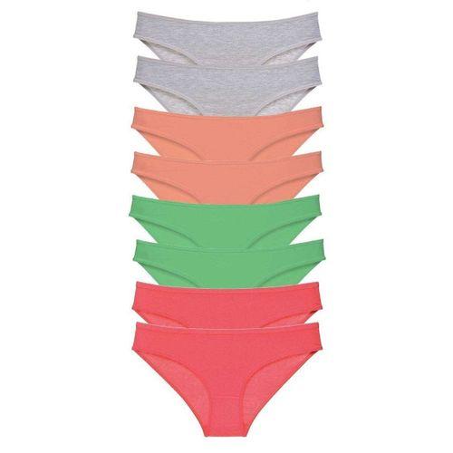 8 Adet Süper Eko Set Likralı Kadın Slip Külot Gri Pudra Yeşil Fuşya