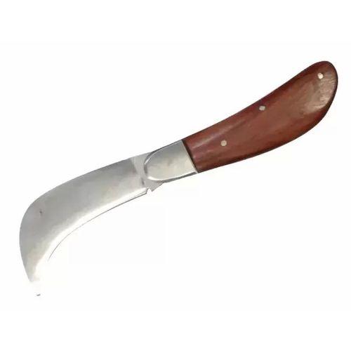 Bursa Çelik Eğri Bağ / Kablo / Aşı Çakısı, Ahşap Saplı - 22 Cm