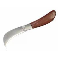 Bursa Çelik Eğri Bağ / Kablo / Aşı Çakısı, Ahşap Saplı - 22 Cm