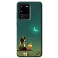 Samsung Galaxy S20 Ultra HD Baskılı Kılıf + 9D Tam Ekran Koruyucu - Kedili Kız