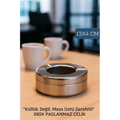 Inox Çelik Küllük – 13cm x 4 cm | Modern, Hijyenik ve Dayanıklı Tasarım 721604