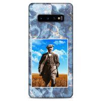 Samsung Galaxy S10 Plus Kılıf Atatürk (19) Kılıfları Mavi Mermer