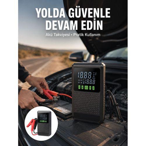 Araç Akü Takviyeli Hava Pompası Powerbank Özellikli Yeni Nesil