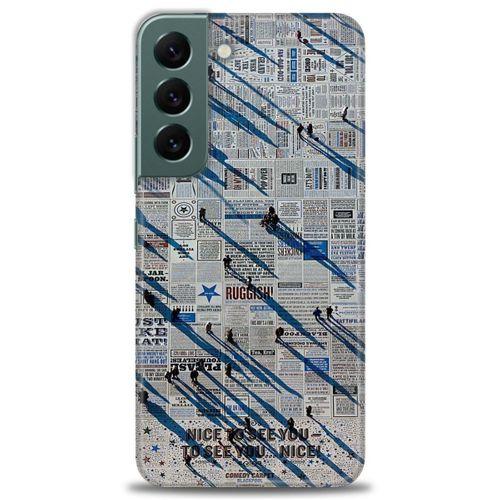 Samsung Galaxy S22 Kılıf HD Baskılı Kılıf - Gazete + Tam Ekran Koruyucu