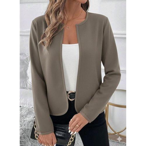 Kadın Uzun Kollu önü Açık Dalgıç Kısa Vizon Hırka