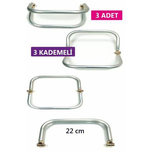 3 Kademeli Gizli Metal Mango Çanta Bursu – 3 Adet - 22 cm - Metal Çanta Aparatı