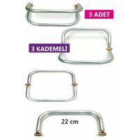 3 Kademeli Gizli Metal Mango Çanta Bursu – 3 Adet - 22 cm - Metal Çanta Aparatı