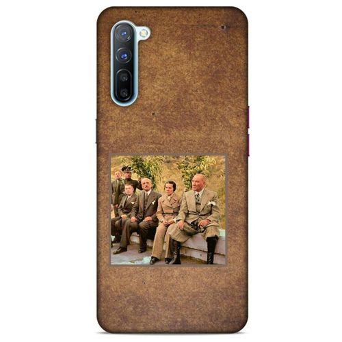 Oppo Reno 3 Kılıf Atatürk (25) Antişok Kapak Kahve Kumlar