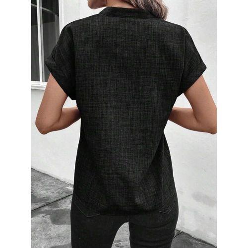 Kadın Kısa Kollu Hakim Yaka Sofya Bluz