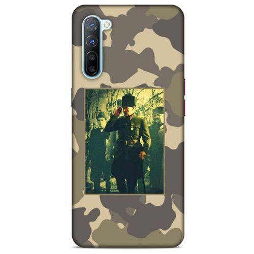 Oppo Reno 3 Kılıf Atatürk (14) Lansman Kılıf Kamuflaj Krem