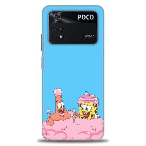 Xiaomi Poco M4 Pro 4G Kılıf HD Baskılı Kılıf - SpongeBob + Tam Ekran Koruyucu