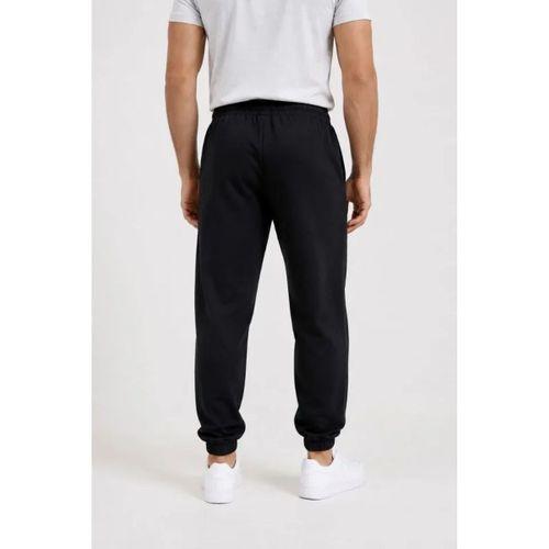 Erkek İki İplik Beli Lastikli Bağcıklı Regular Fit Jogger Eşofman Altı - Siyah