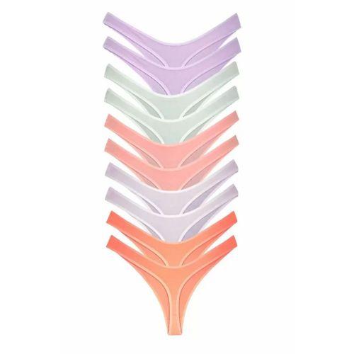 10 Adet Pamuklu Kadın Klasik Tanga Soft Renkler