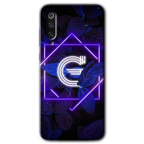 Xiaomi Mi 9 SE HD Baskılı Kılıf + 9D Tam Ekran Koruyucu - Dark Neon Yaprak G Harfi