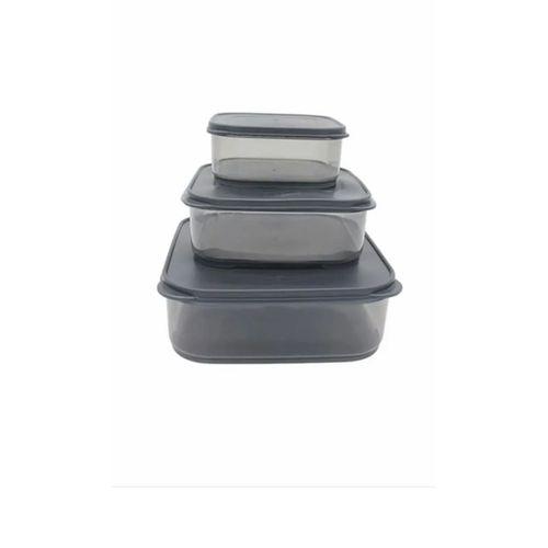 3'lü Yatay Füme Renk Saklama Kabı Royaleks-VİV-OX258