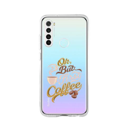 Redmi Note 8 Coffee Desenli Premium Şeffaf Silikon Kılıf