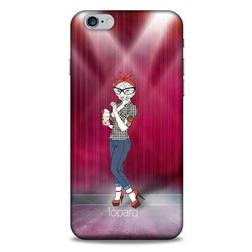 Apple Iphone 6S Plus Kılıf FunnyMaX (50) Shockproof Kılıf Koyu Pembe Kedi