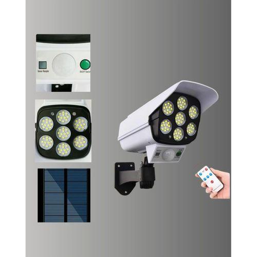 77 Led'li Güneş Enerjili Güvenlik Lambası Ve Kukla Kamera – Hareket Sensörlü, 2400mah Pilli