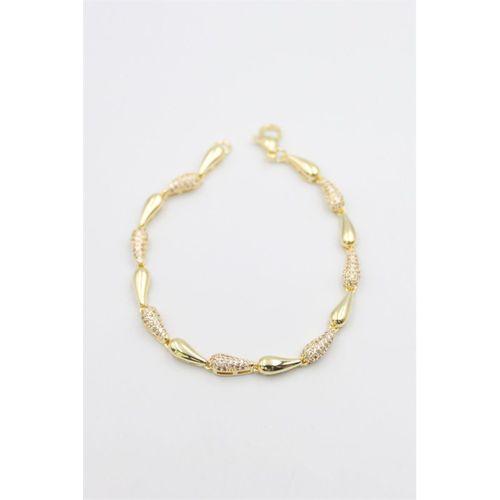 Taşlı Vip Bileklik - Altın