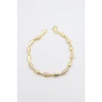 Taşlı Vip Bileklik - Altın