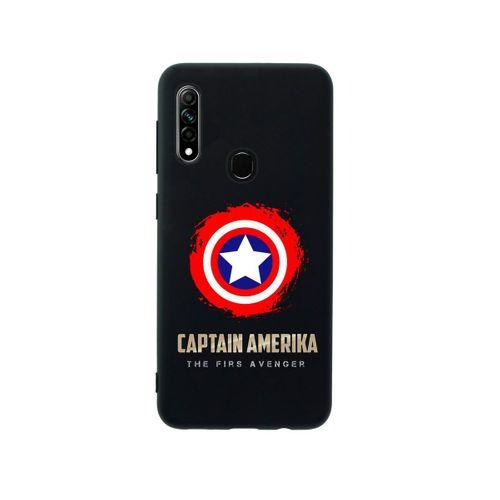 Oppo A31 Captain America Premium Silikonlu Siyah Telefon Kılıfı
