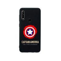 Oppo A31 Captain America Premium Silikonlu Siyah Telefon Kılıfı