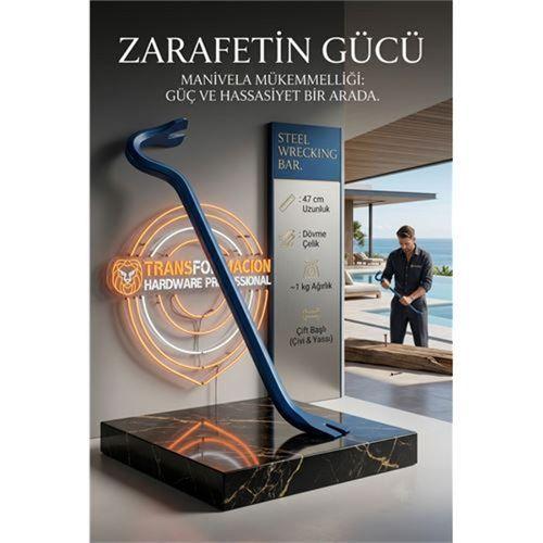47 cm Profesyonel Çelik Manivela Levye - İnşaat Kalıp ve Çivi Sökme Kanca Sökü Demiri 723289
