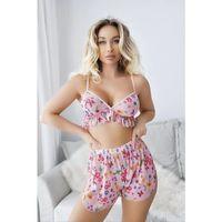 Pembe Desenli Fantezi Tül Şortlu Sütyen Takımı
