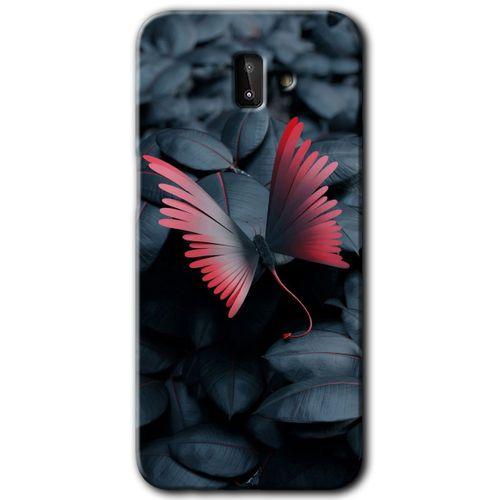 Potkal Hediye Fabrikası Samsung Galaxy J8 Kılıf HD Desen Baskılı Arka Kapak - Dark Butterfly