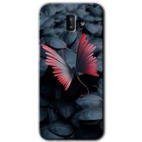 Potkal Hediye Fabrikası Samsung Galaxy J8 Kılıf HD Desen Baskılı Arka Kapak - Dark Butterfly