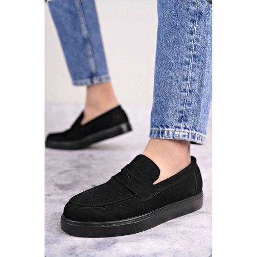 BA0580 Bağcıksız Kuşaklı Yüksek Süet Siyah Taban Erkek Ayakkabı