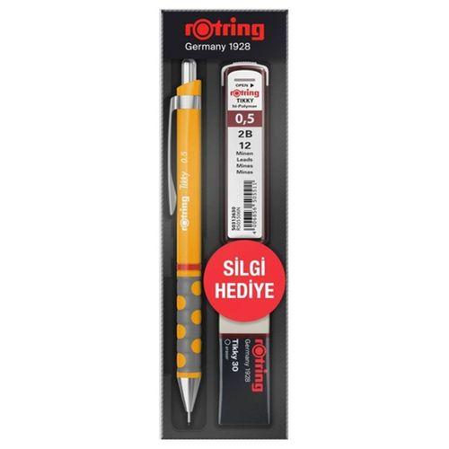 Rotring Tikky Versatil Kalem Min Silgi 3 lü Set 0,5 Mm Mango Turuncu- Orjinal