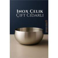 Modacar Çift Cidarlı Kase - Inox Çelik Kase  18 cm