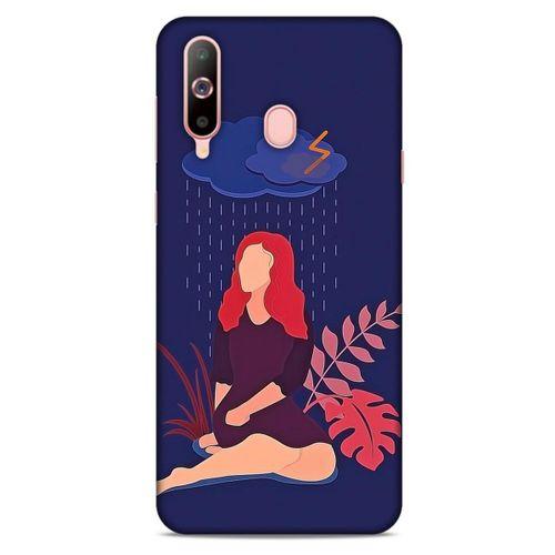 Samsung Galaxy A60 Kılıf Depresyon (4) Koruma Kılıfı Açık Kahverengi
