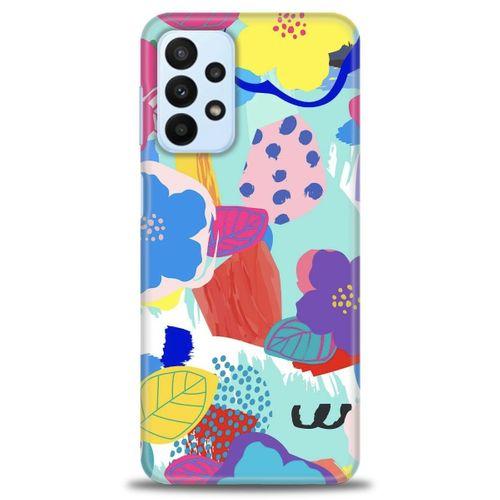 Samsung Galaxy A23 4G Kılıf HD Baskılı Kılıf - Flowers + Tam Ekran Koruyucu